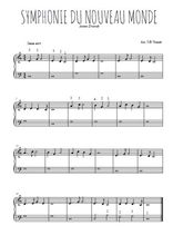 Téléchargez l'arrangement pour piano de la partition de dvorak-symphonie-du-nouveau-monde-largo en PDF, niveau facile